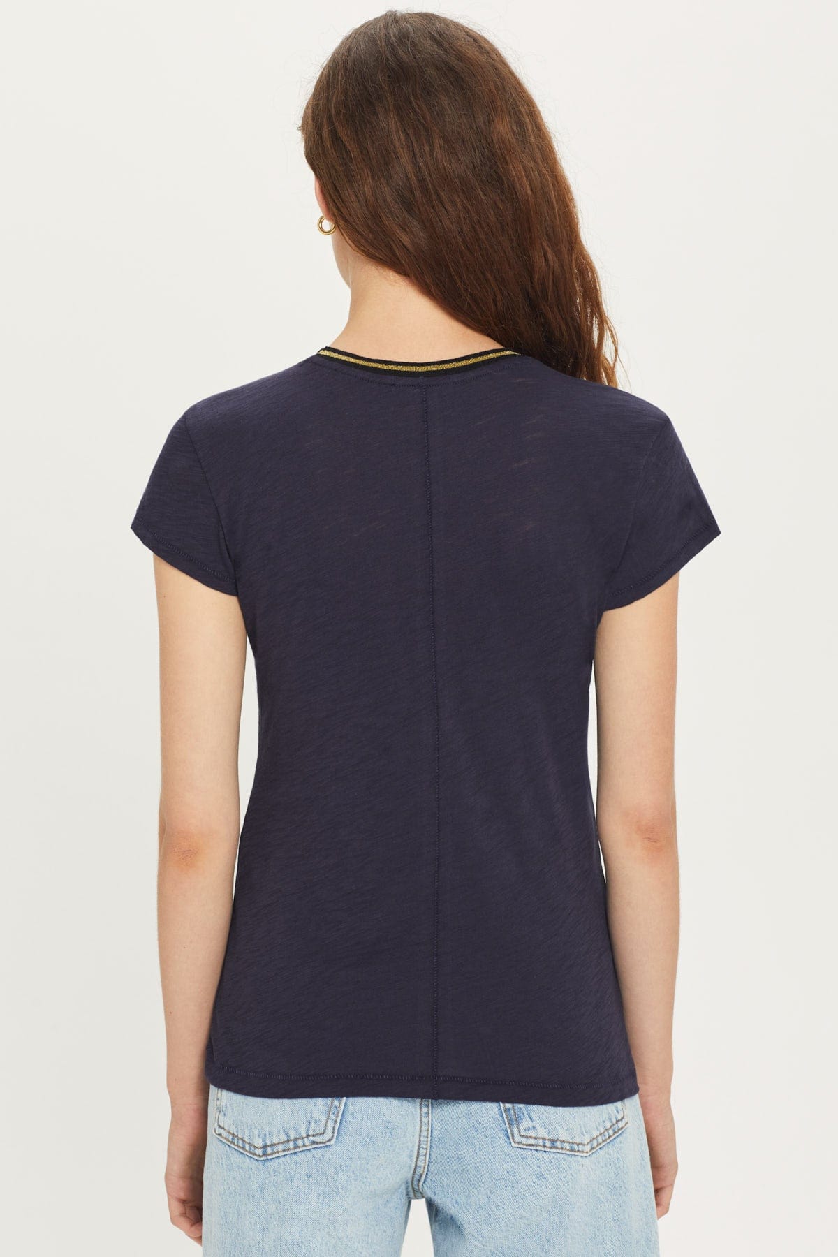 Goldie LeWinter TEES Metallic Tipped Ringer Tee