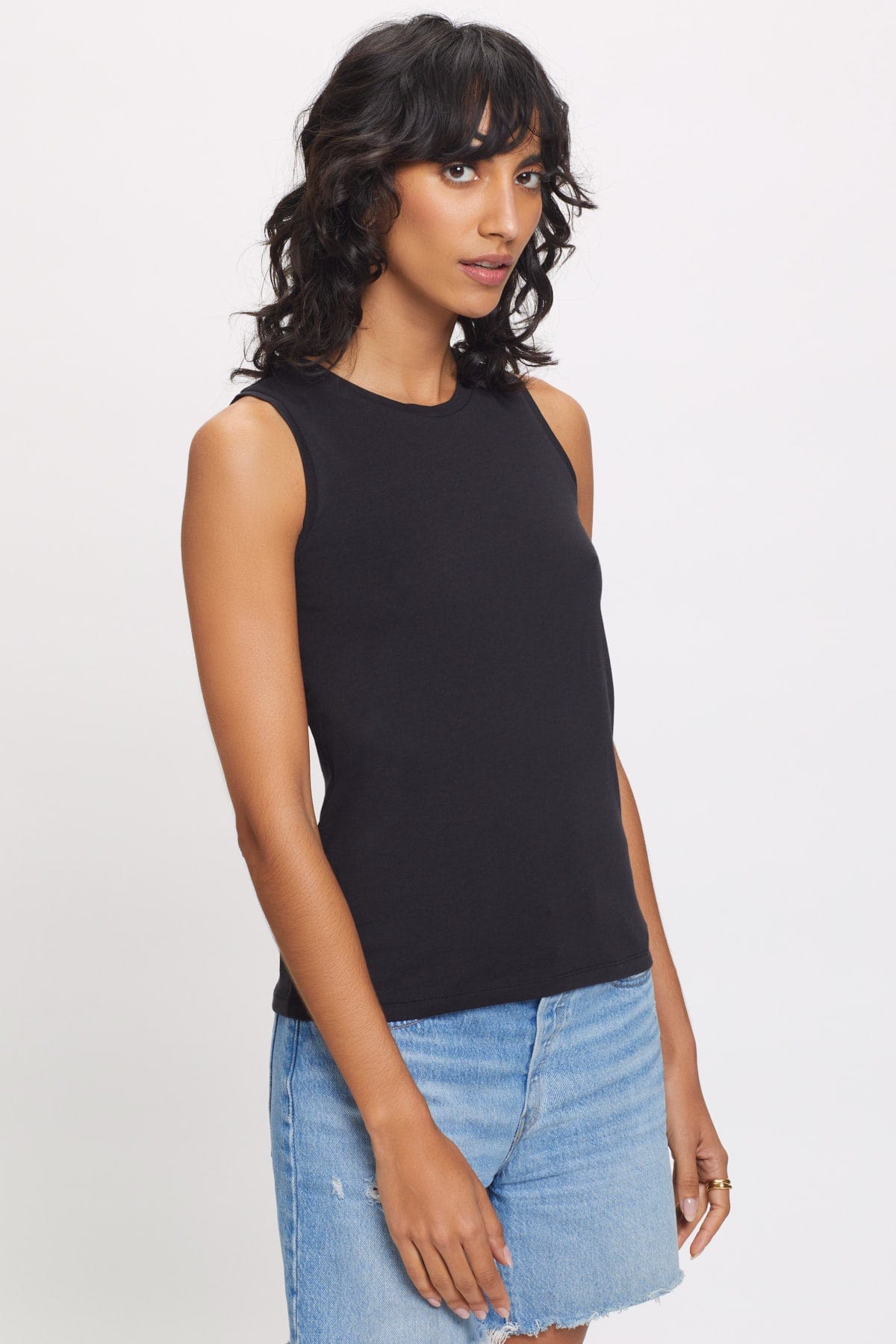 Goldie LeWinter TEES XS / Black Organic Crew Tank