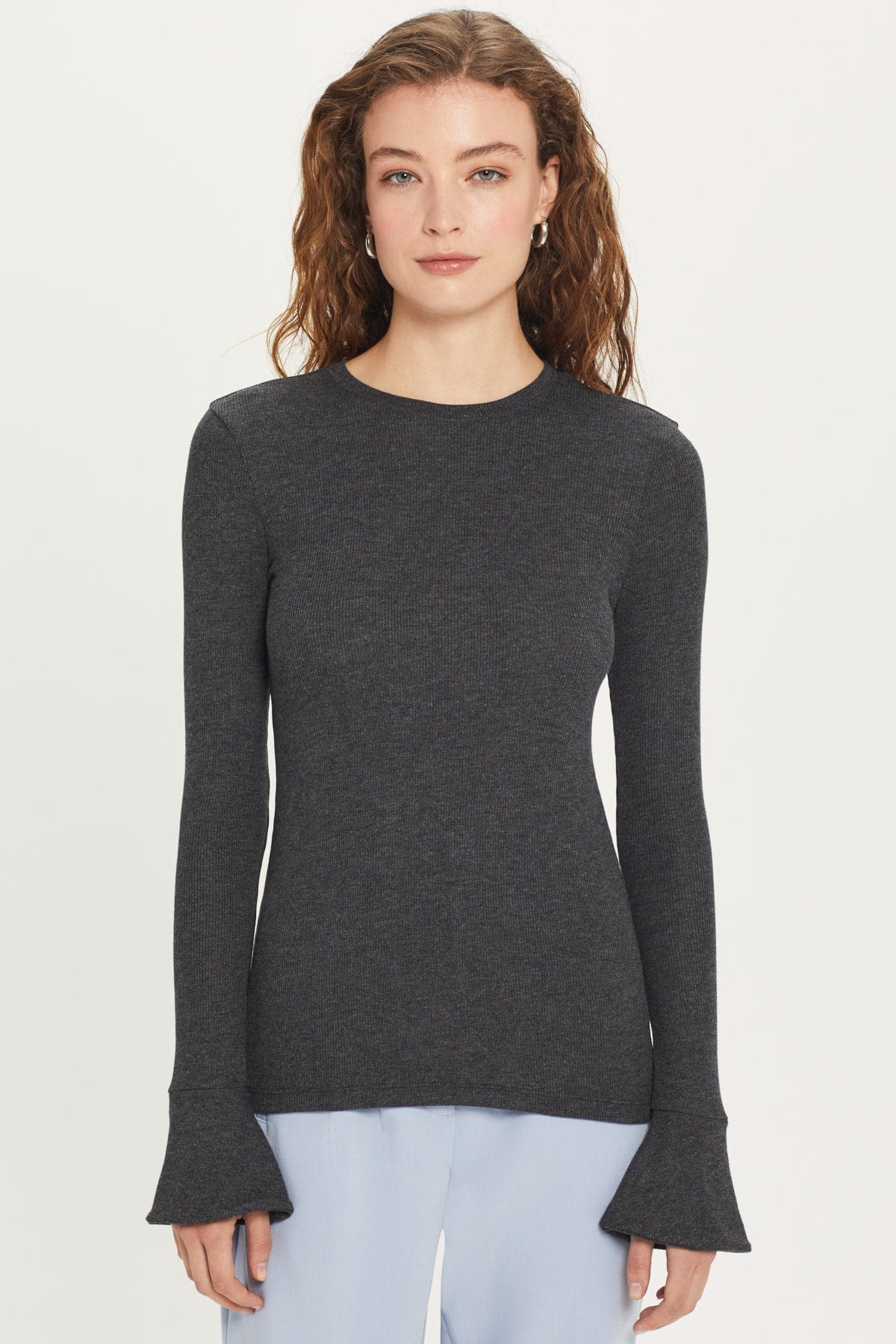 Goldie LeWinter XS / Charcoal Heather Fortuna Bell Sleeve Top